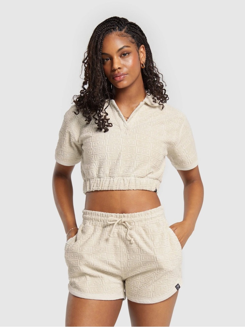 Gymshark Cotton blend Monogram Towel CROP TOP